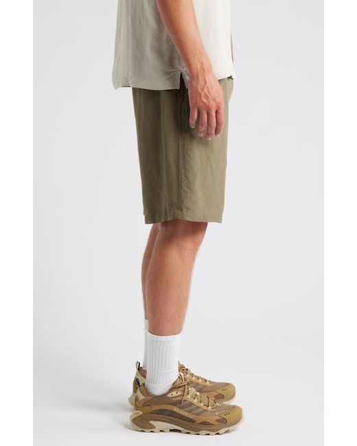 Topman Green Wide Leg Linen Blend Shorts for men