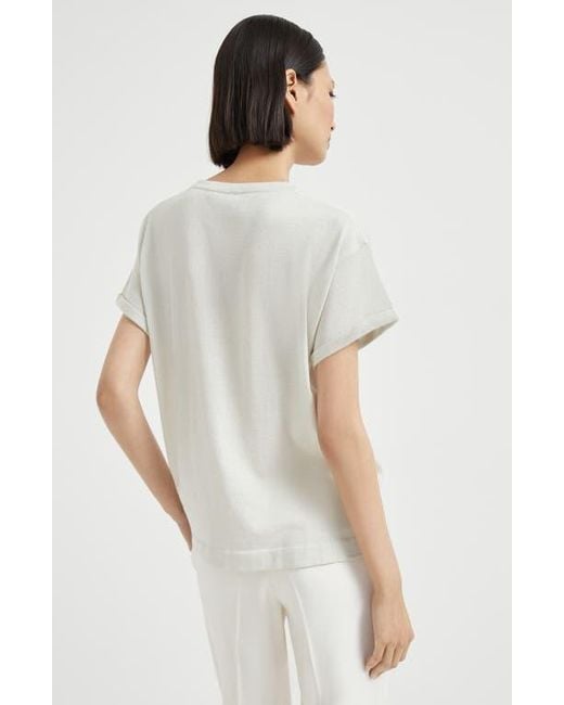 Brunello Cucinelli White Cashmere And Silk Lightweight Sweater