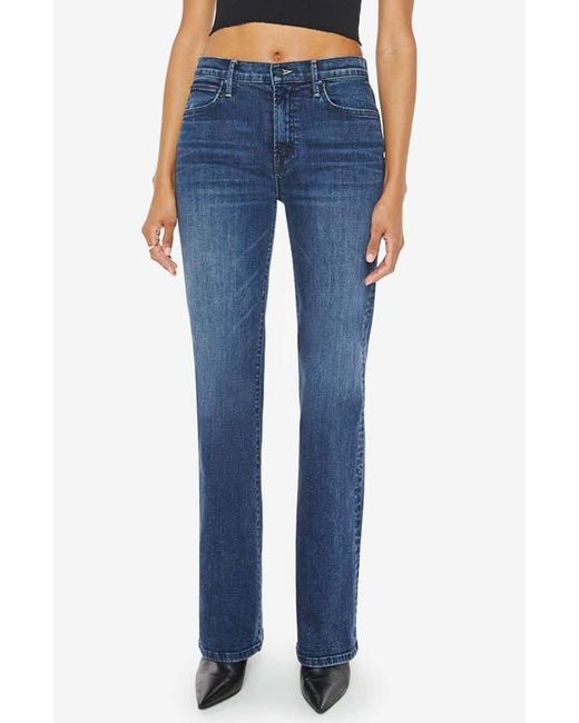 Mother Blue The Kick It High Waist Straight Leg Jeans