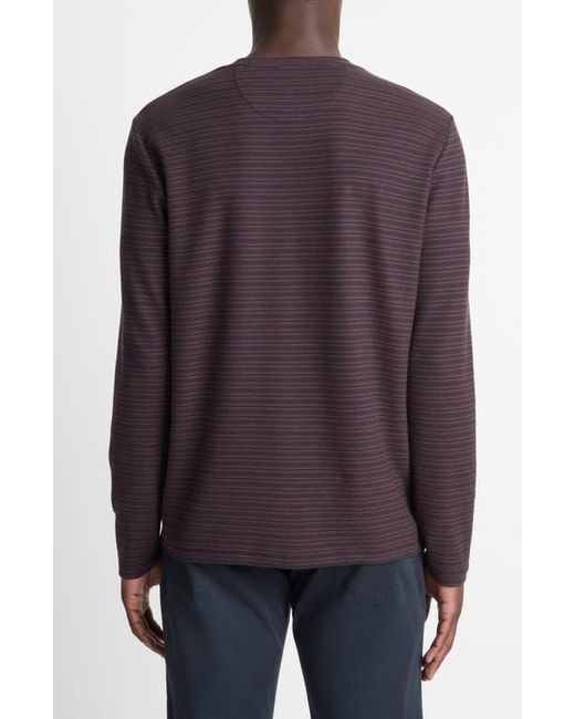 Vince Purple Striped Pima Cotton Piqué Long-Sleeve T-Shirt for men