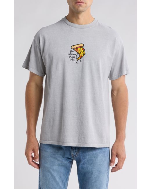 BDG Gray Wanna Pizza Me Graphic T-shirt for men