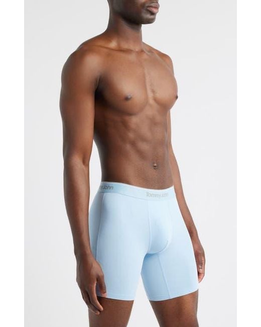 Tommy John Blue Micro Stretch 4-Pack 6-Inch Boxer Briefs for men