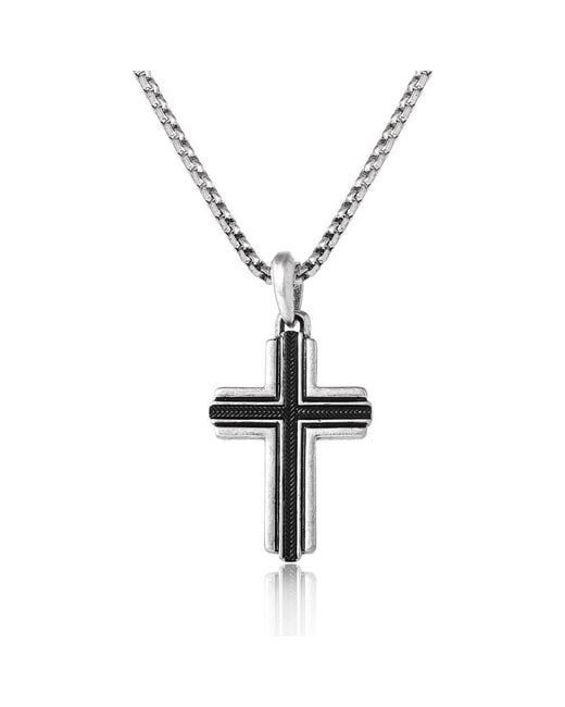 Lucky Brand Metallic Cross Pendant Necklace for men