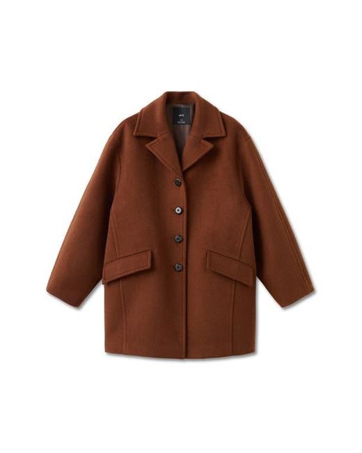 Mango Brown Wool Blend Coat