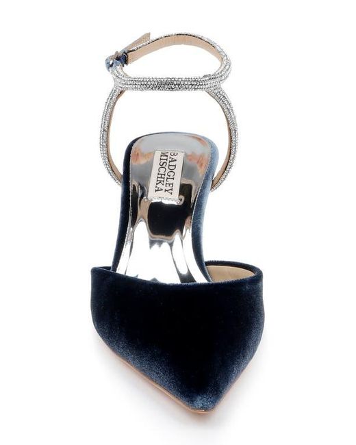 Badgley Mischka Blue Autumn Pointed Toe Ankle Strap Pump