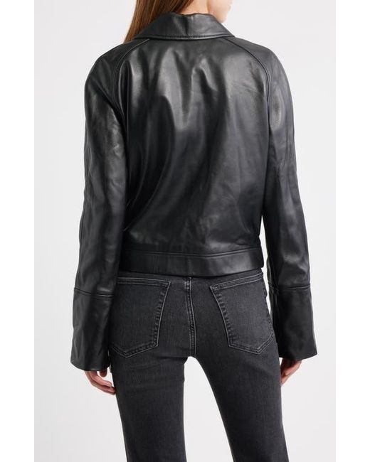 FRAME Black The Leather Zip Front Jacket