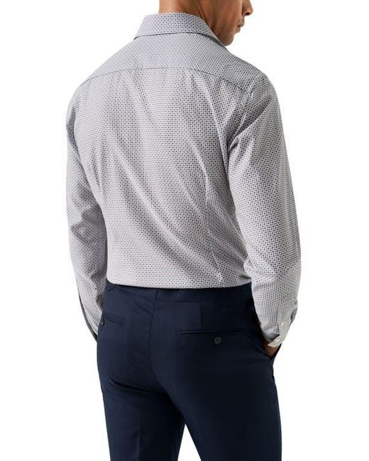 Eton of Sweden Blue Slim Fit Micro Floral Print Shirt for men