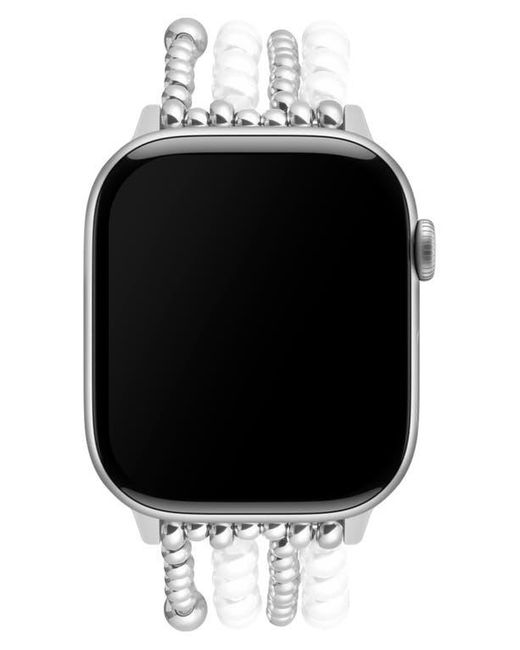 The Posh Tech Metallic Penny Silvertone Beaded Apple Watch Watchband
