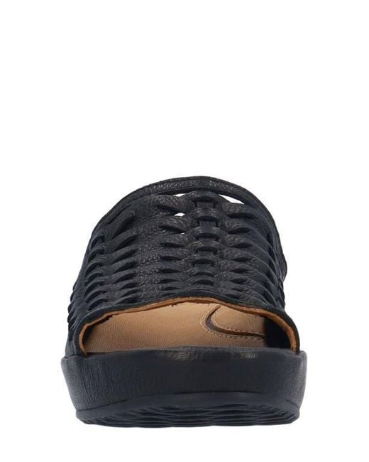 L'amour Des Pieds Black Cyra Platform Wedge Slide Sandal
