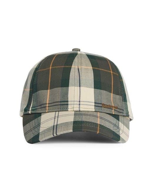 Barbour Green Telfield Tartan Adjustable Cap for men
