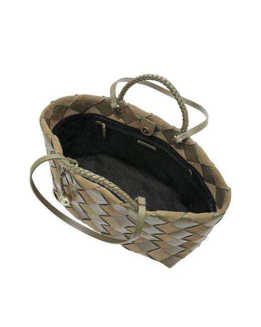 Rebecca Minkoff Green Mini Frankie Woven Leather Tote