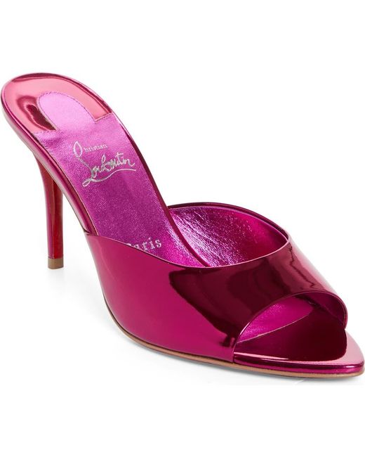 Christian Louboutin ピンク ミュール Christian Louboutin Miss Z Pointed Toe Sandal in Pink | Lyst