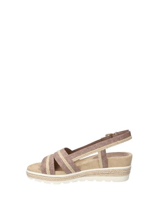 Easy Street Metallic Mel Espadrille Slingback Platform Wedge Sandal