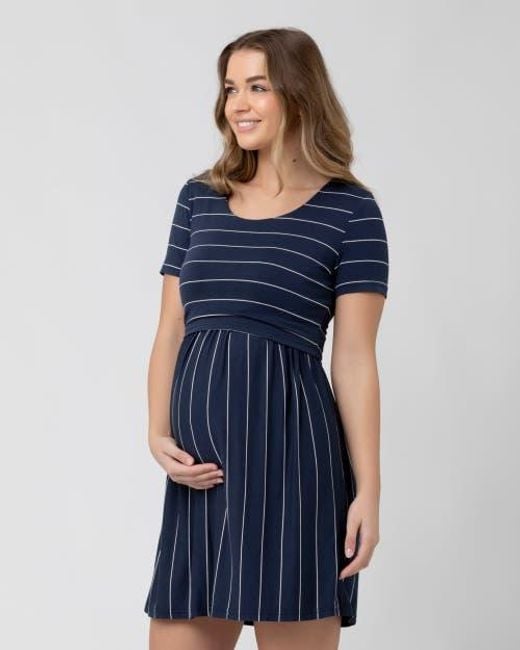Ripe Maternity Blue Crop Top Nursing Dress