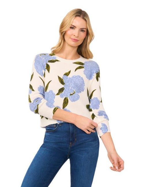 Cece Gray Hydrangea Sweater