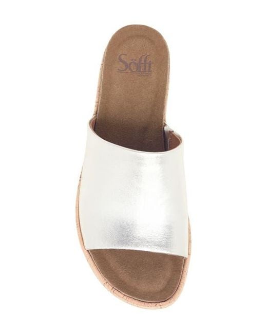 Söfft White Cass Platform Slide Sandal
