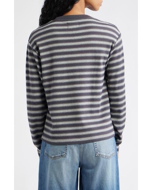 Damson Madder Gray Stripe Long Sleeve T-Shirt