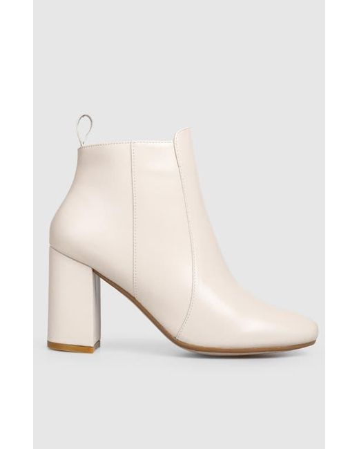 Manuela Natural Samantha Block Heel Side Up Bootie