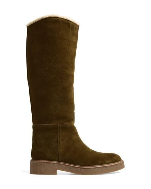 Jeffrey Campbell Brown Zabini Faux Shearling Lined Knee High Boot
