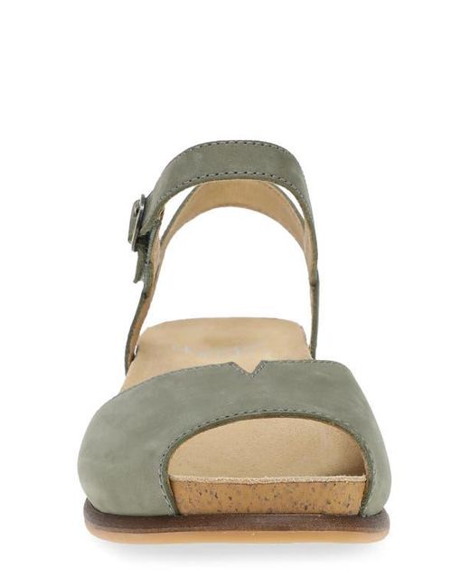 Dansko Multicolor Cass Ankle Strap Peep Toe Wedge Sandal