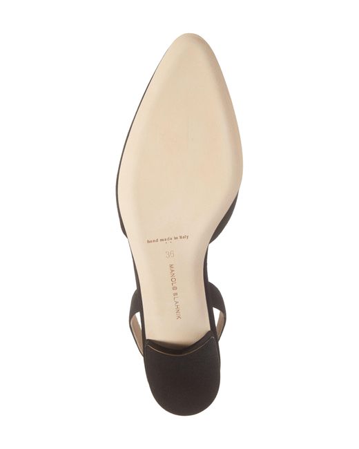 Manolo Blahnik Aspro Block Heel Slingback Suede Pump in Black Lyst