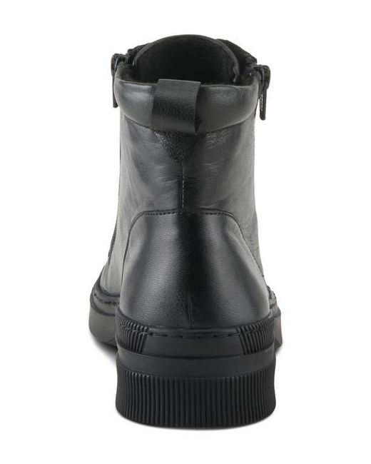 Spring Step Black Leather Combat Boot