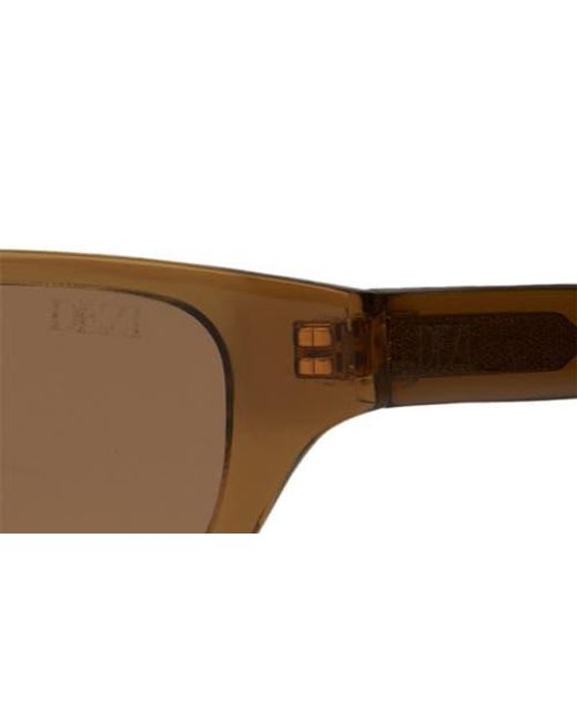 DEZI Brown Gia Rectangular Gradient Sunglasses