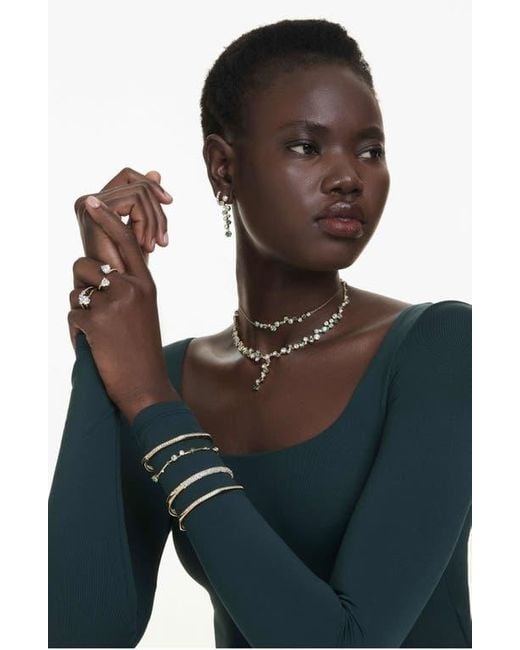 Swarovski Metallic Constella Crystal & Zirconia Frontal Necklace