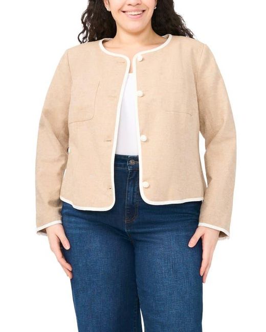 Cece Blue Contrast Trim Jacket
