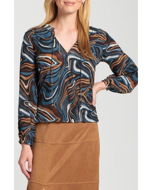 Apny Blue Printed Top
