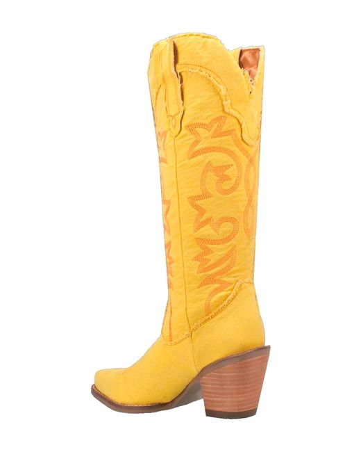 Dingo Yellow Texas Tornado Knee High Western Boot