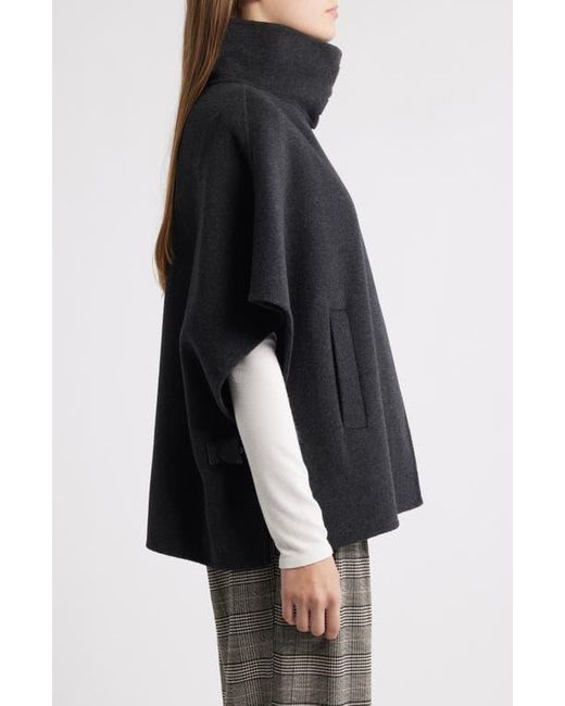 Michael Kors Black Double Face Wool Blend Cape