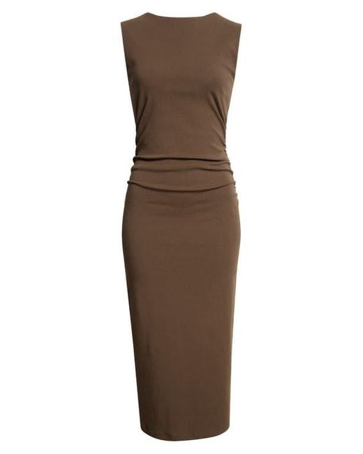 Veronica Beard Green Charissa Sleeveless Stretch Cotton Midi Dress