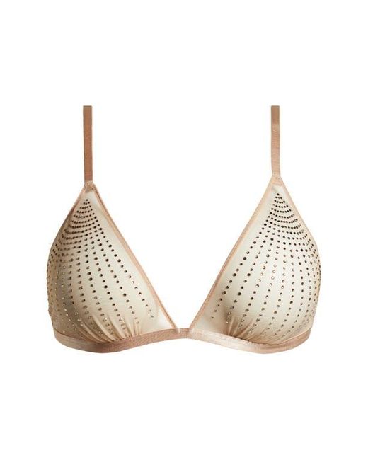 Etam Brown Effusion Crystal Detail Triangle Bra