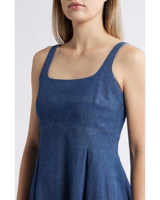 white christmas dresses Denim A-Line Sleeveless Women Mini Dress, Dark Denim / XXS main image 0