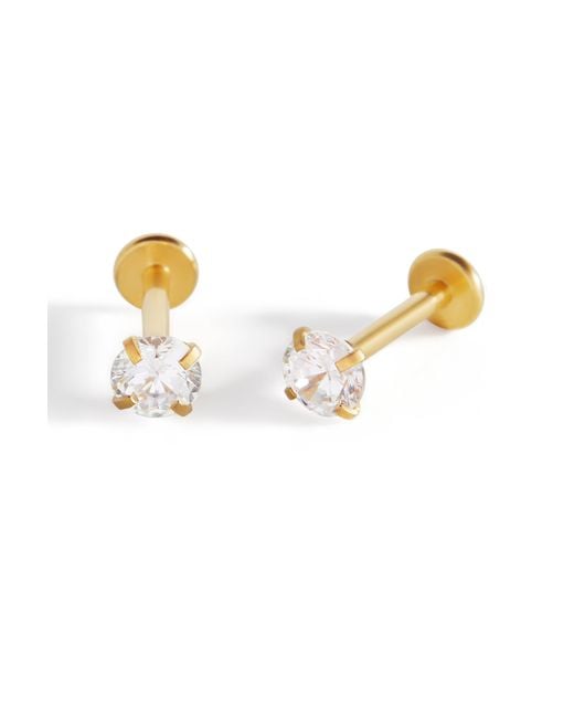 Mint & Lily Metallic Crystal Sleeper Flatback Studs