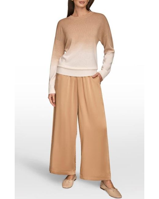 Donna Karan White Ombré Crewneck Sweater