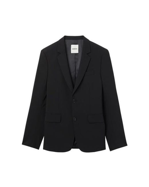 Sandro Blue Virgin Wool Suit Jacket for men