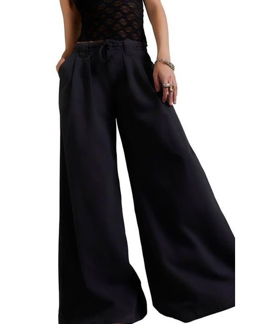 Free People Black Julien Wide Leg Chino Pants