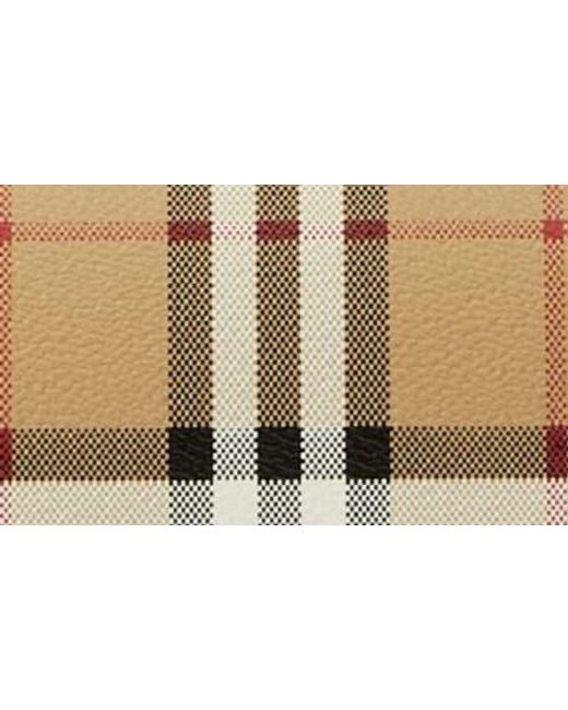 Burberry Brown Small Note Check & Leather Crossbody Bag