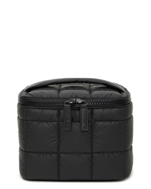 VEE COLLECTIVE Black Tall Porter Quilted Vanity Case