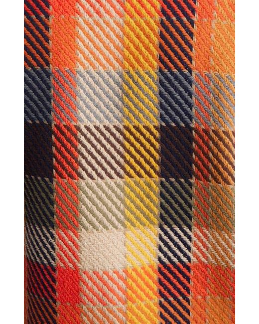 Wax London Orange Whiting Plaid Cotton Blend Overshirt for men