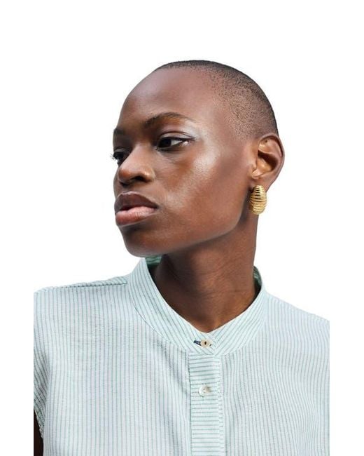 REISTOR Blue Button-Down With Lace Shirt