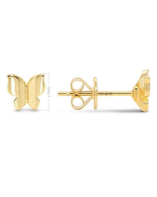 DEVATA Metallic Butterfly Stud Earrings