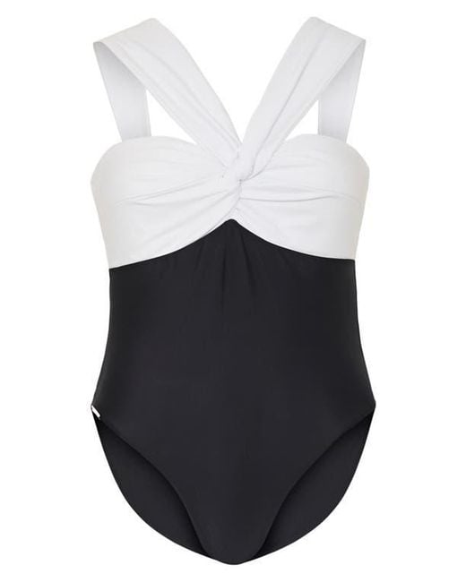 MILLY Blue Betsy Colorblock One-Piece Swimsuit