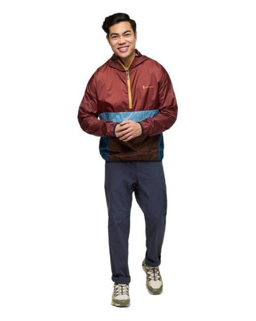 COTOPAXI Red Teca Half-Zip Windbreaker for men