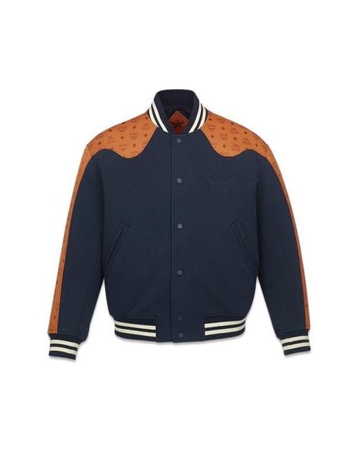 MCM Blue Ponte Varsity Jacket
