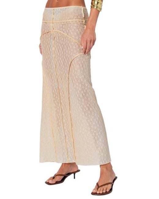 Edikted Natural Inside Out Sheer Maxi Skirt