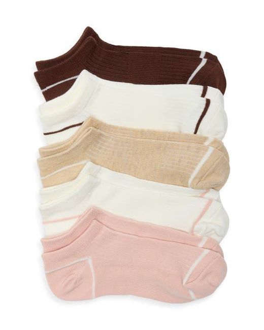 Nordstrom Natural Assorted 5-Pack Rib Ankle Socks