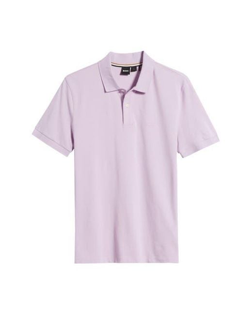 Boss Purple Pallas Cotton Polo for men